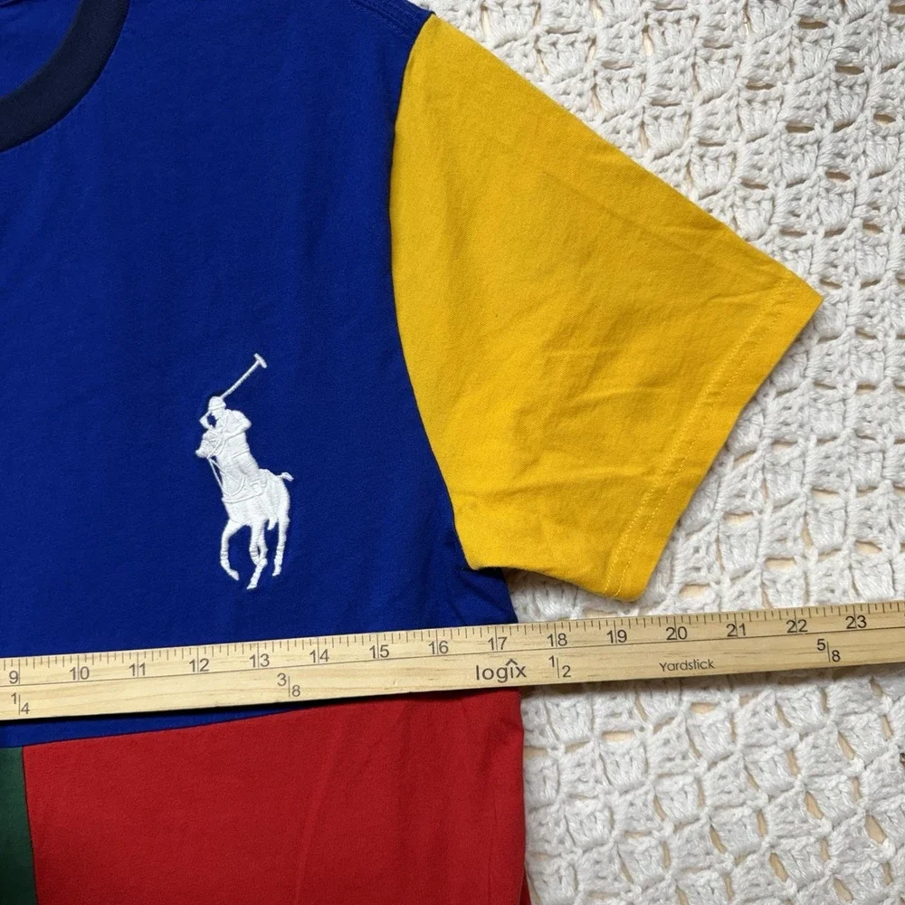 Polo Ralph Lauren Big Pony T-Shirt Boys‎ L 14-16  Color Blocked 100%Cotton